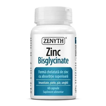 Zinc Bisglycinate – 60 capsule, Zenyth — preț și oferte