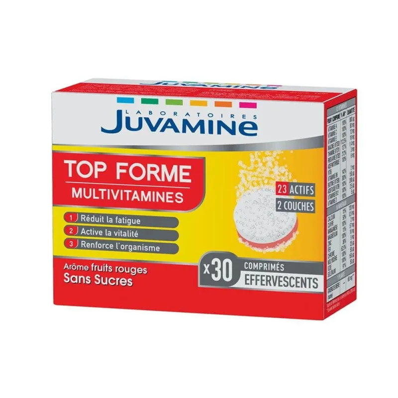 Juvamine Top Forme Multivitamine oboseală și vitalitate 30 comprimate efervescente 2 straturi — preț și oferte