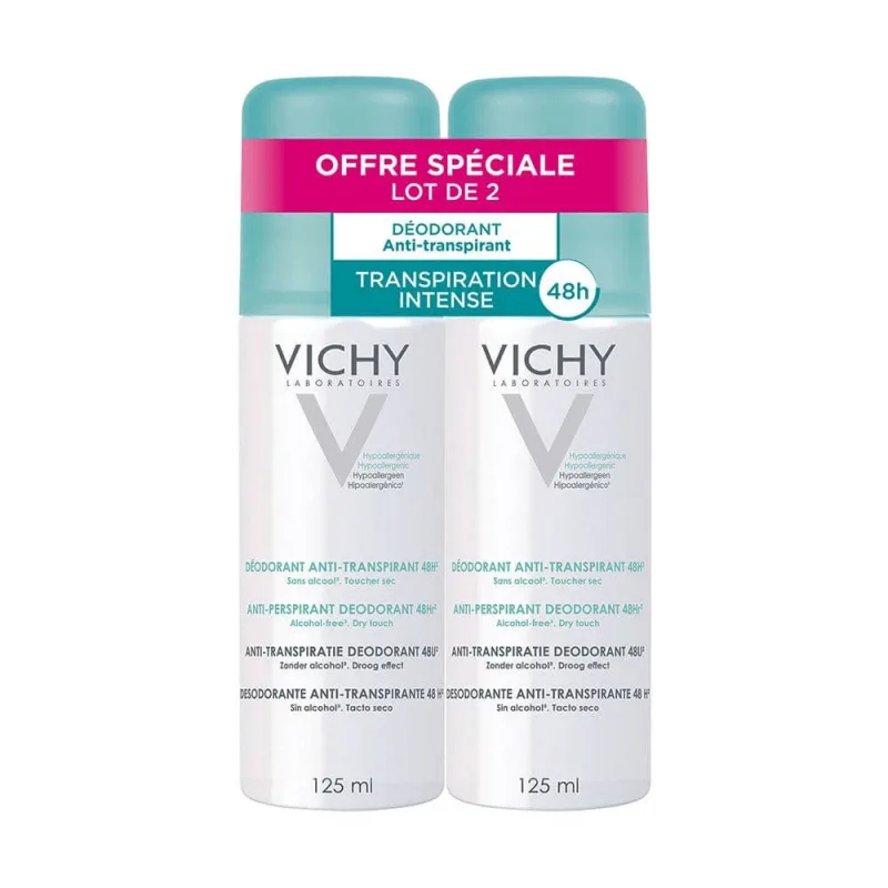 Vichy Deodorant Antiperspirant 48H Spray 2x125ml — preț și oferte