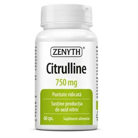 Citrulline 750 mg, 60 capsule – Zenyth — preț și oferte