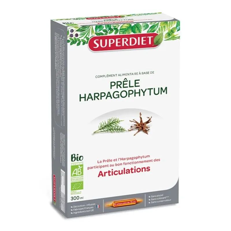 Superdiet Prele Harpagophytum Articulații organice 20 flacoane — preț și oferte