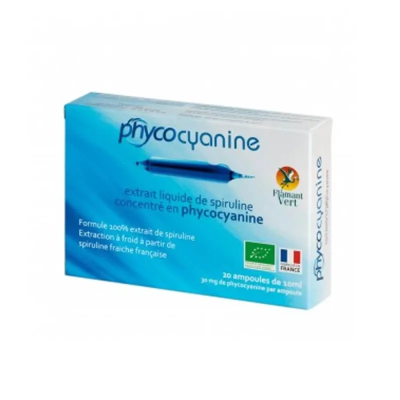 Flamant Vert Spirulina lichid extract de ficocianină 20 fiole — preț și oferte