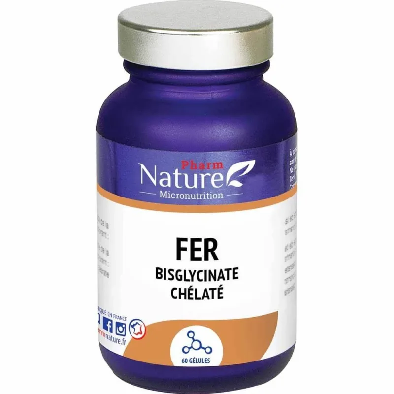 Pharm Nature Micronutrition Chelat de fier bisglicinat 60 capsule — preț și oferte