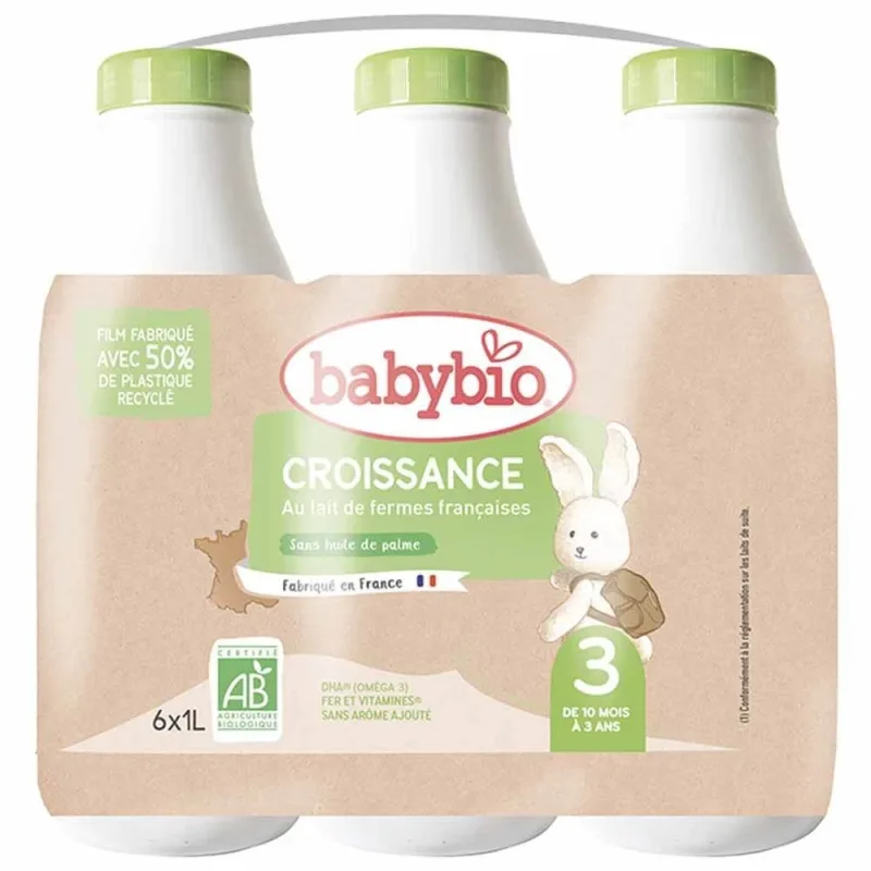 Babybio Lapte lichid de creștere organic, de 10 luni la 3 ani, 6 sticle x 1 litru — preț și oferte