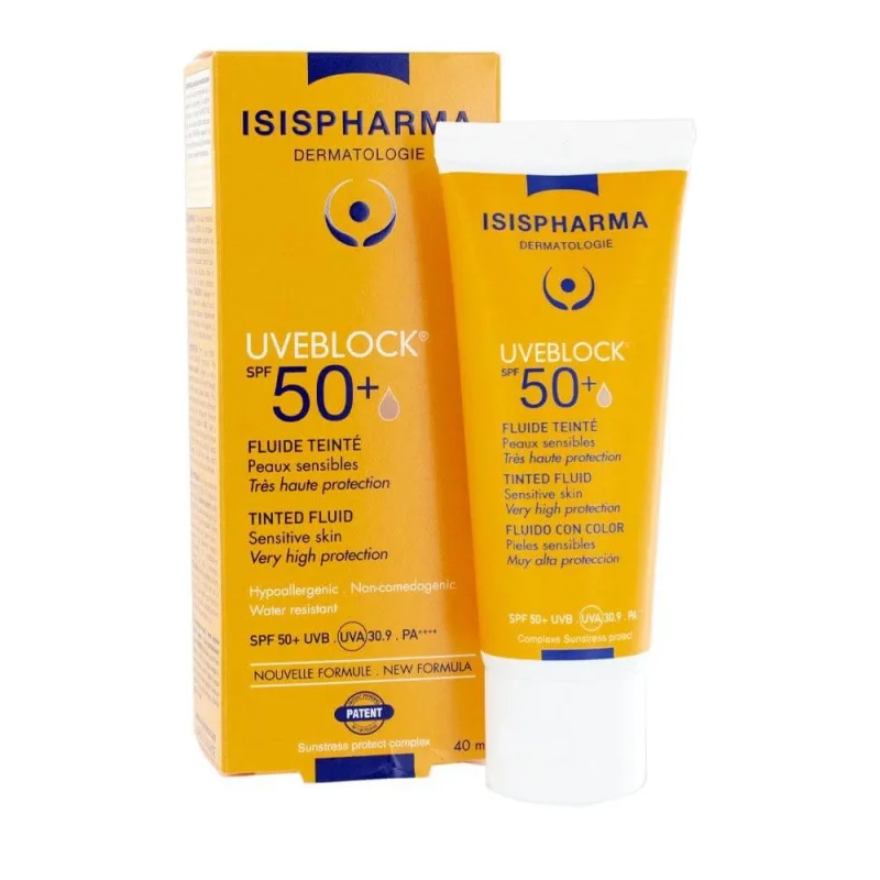 Isispharma Uveblock Fluid colorat Spf50+ piele sensibilă 40 ml — preț și oferte