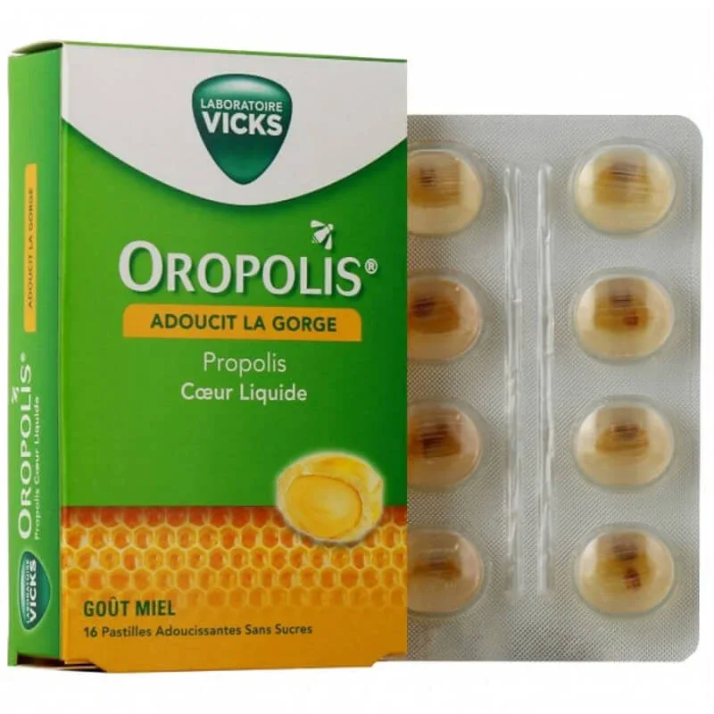 Vicks Oropolis Propolis Liquid Heart Taste of Honey 16 comprimate — preț și oferte