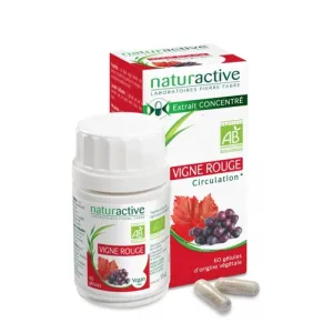 Naturactive Extract concentrat de viță de vie roșie organică Circulație 60 capsule