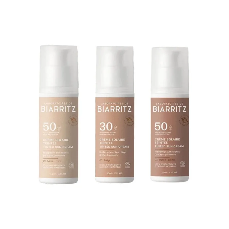 Laboratoires De Biarritz Produse de protecție solară Cremă solară de față bio colorată SPF50 Hidratează și protejează 50ml — preț și oferte