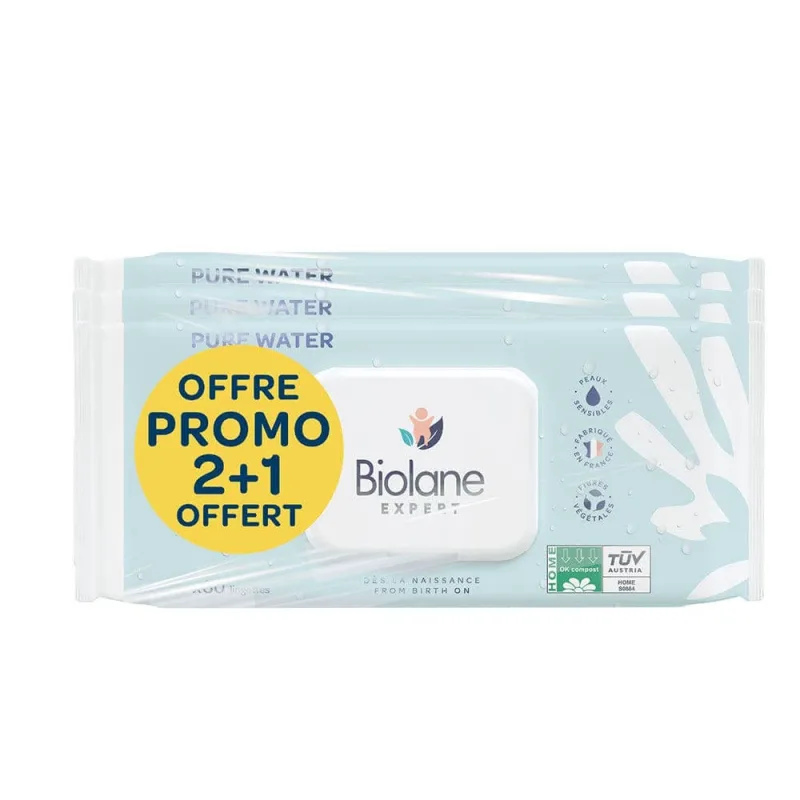 Biolane Expert Șervețele cu apă pură 3x60 — preț și oferte
