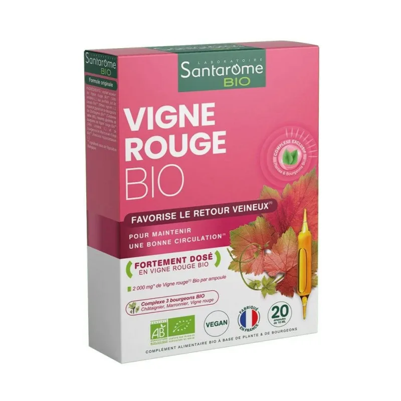 Santarome Vigne Rouge Promovează întoarcerea venoasă Bio 20 10ml fiole — preț și oferte
