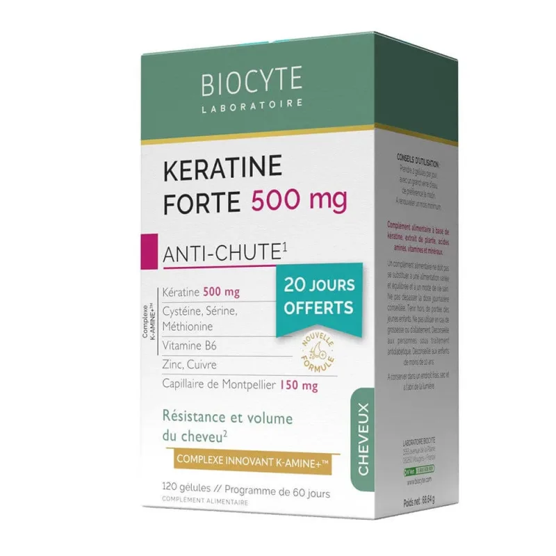 Keratine Forte 500 mg, 120 capsule, Biocyte — preț și oferte