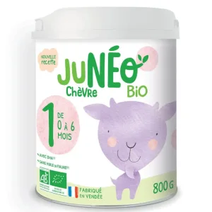 Lapte de capră Juneo pentru sugari organici de la 0 la 6 luni 800g