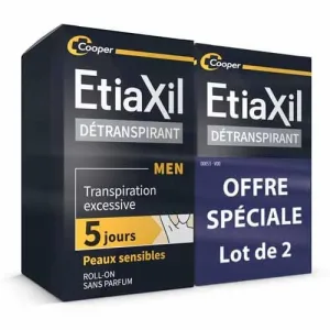 Etiaxil Detraspirant Roll-on Underarms Men Sensitive Skin 2x15ml
