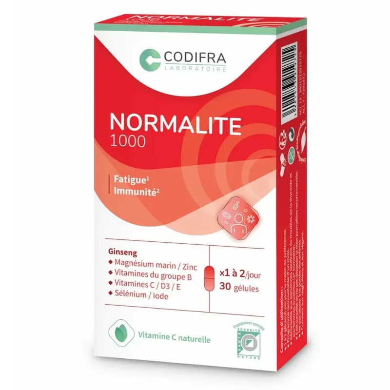 Codifra Normalite 1000 Oboseală și apărare imunitară 30 geluri — preț și oferte