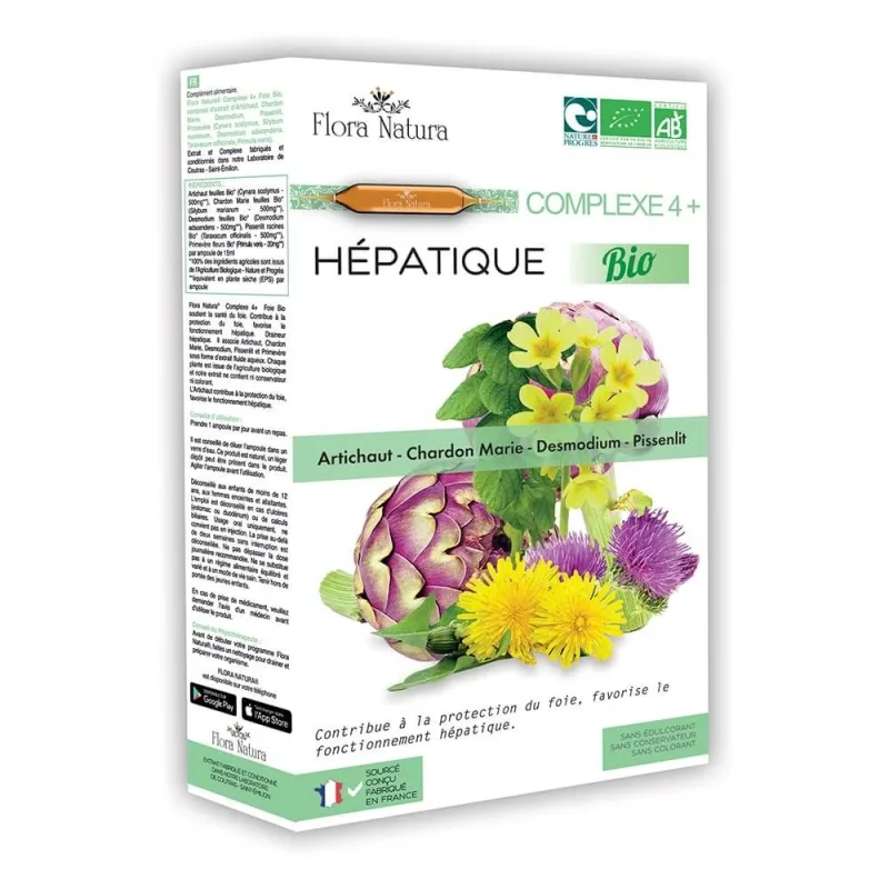 Flora Natura Organic Liver Complex 4+ Anghinare 20 fiole — preț și oferte