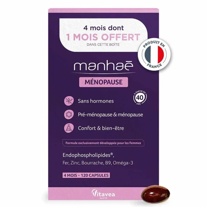 Menopauză fără hormoni Manhaé, 120 capsule, Laboratoires Nutrisanté — preț și oferte