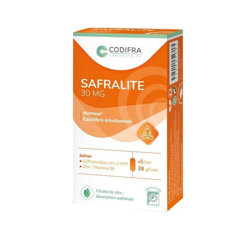 Codifra Safralite 30 mg Starea de spirit și echilibrul emoțional 28 capsule — preț și oferte
