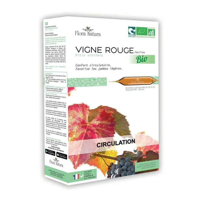 Flora Natura Organic viță de vie roșie Circulație 20 fiole — preț și oferte