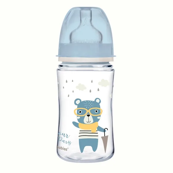 CANPOL Biberon Anticolici Gat Larg x240ml Blu 35/232 CANPOL BABIES — preț și oferte