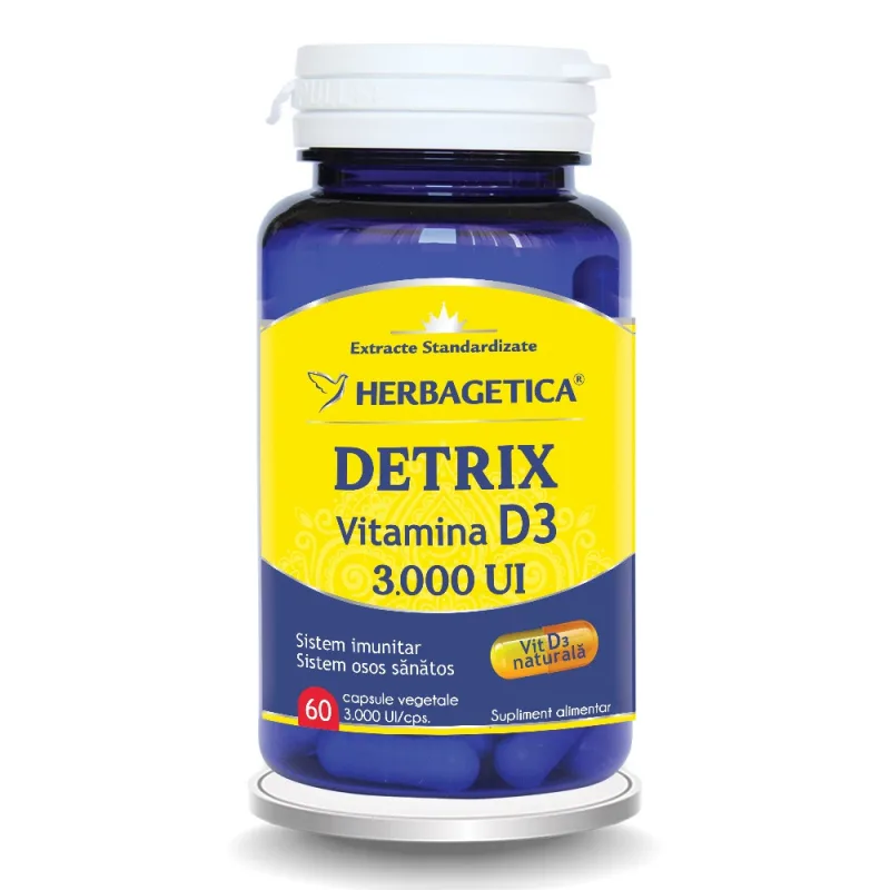 Detrix Vitamina D3 3000UI X60CPS (Herbagetica) — preț și oferte