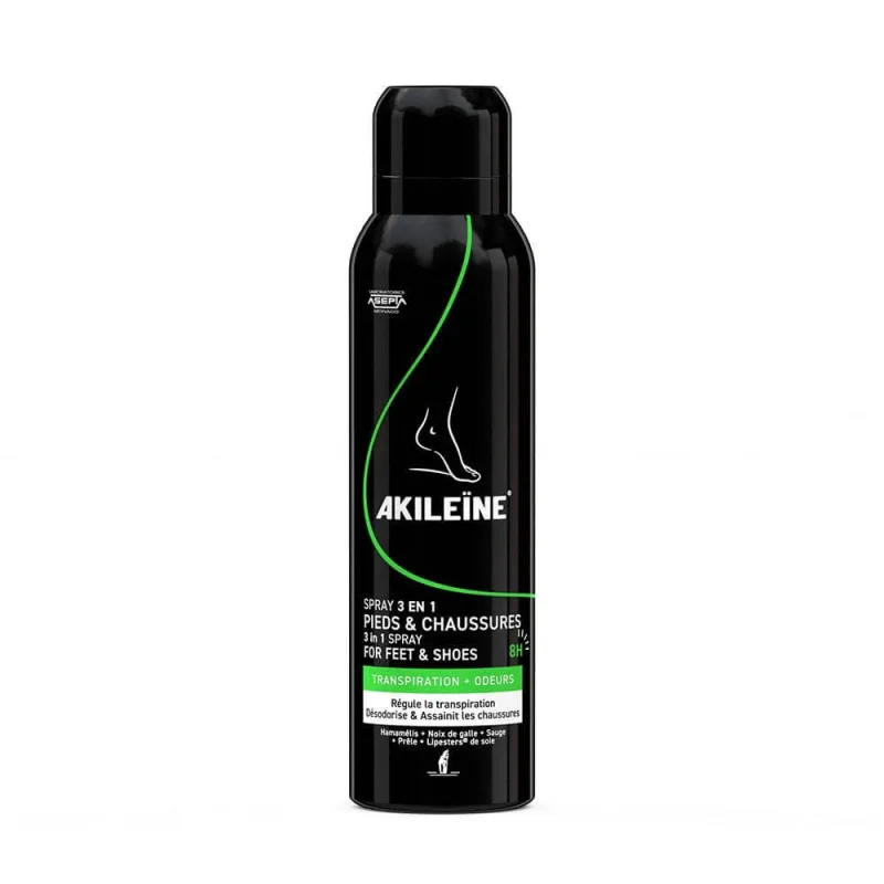 Asepta Akileine Spray negru Deodorant antiperspirant pentru picioare 150 ml — preț și oferte