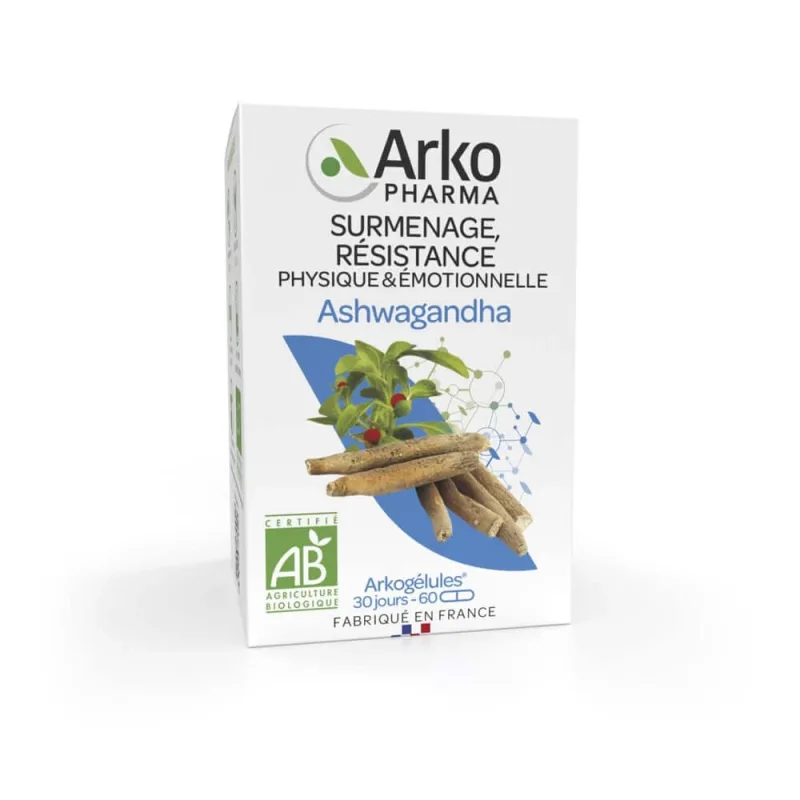 Arkopharma Arkocapsule Ashwagandha Bio Overload, rezistență 60 capsule — preț și oferte