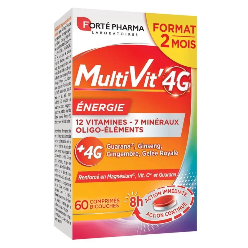 Forté Pharma MultiVit'4G Multivitamine Minerale și oligoelemente 60 Tablete — preț și oferte