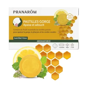 Pranarôm Aromaforce Pastiluțe pentru gât Lemon Honey x24