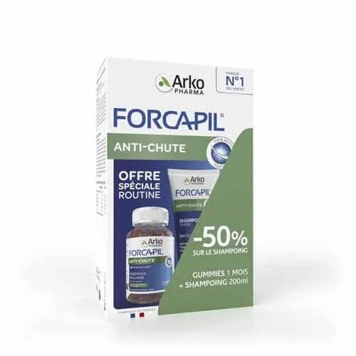 Forcapil anti-cǎderea pǎrului, Jeleuri 24 bucǎți + Şampon 200 ml, Arkopharma — preț și oferte