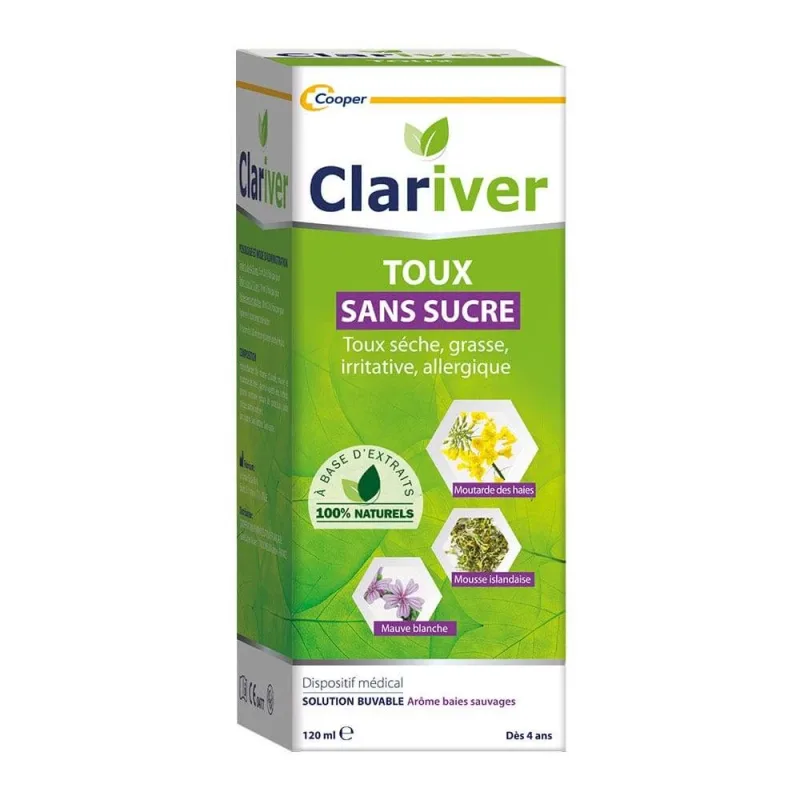 Clariver sirop de tuse pentru adulți fără zahăr 120ml — preț și oferte