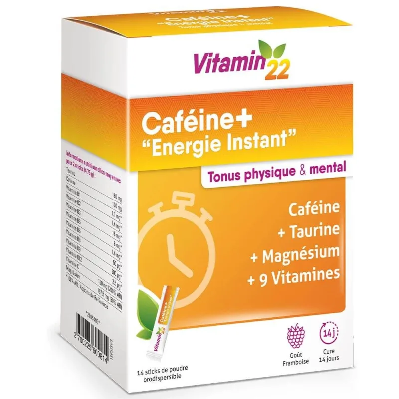Vitamin'22 Caffeine+ Instant Energy 14 sticks-uri — preț și oferte
