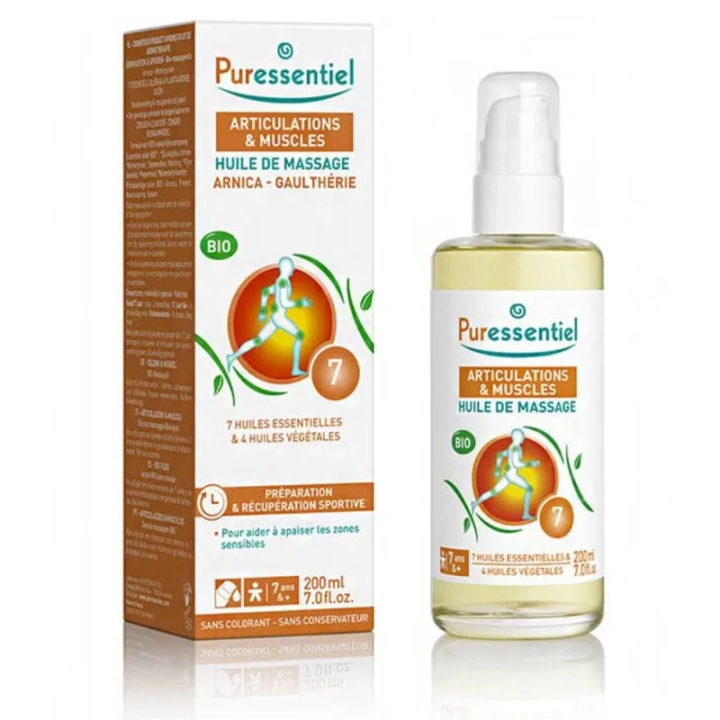 Puressentiel Ulei de masaj pentru articulații și mușchi cu arnică și wintergreen organice, 200 ml — preț și oferte