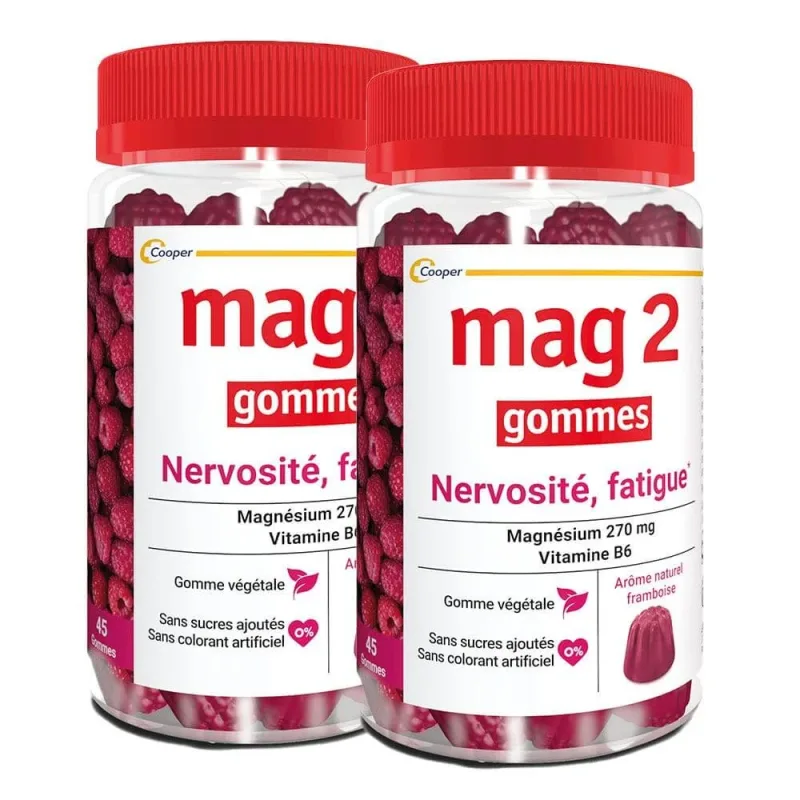Mag 2 Magneziu + Vitamine B6 Zmeură 2x45 Gumă — preț și oferte