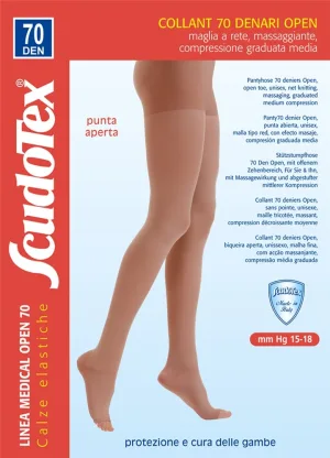 Scudotex 822 Ciorapi compresivi pantaloni fara varf, compresie medie 70 DEN, Nature, marimea 4-L