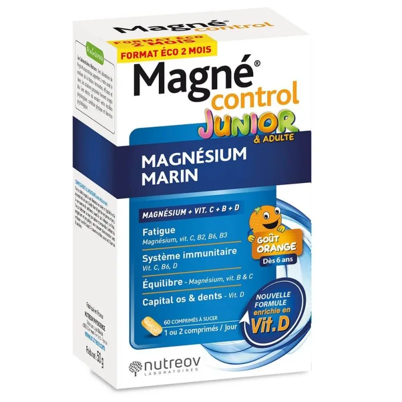 Nutreov Magnécontrol Marine Magnesium pentru Juniori și Adulți Goût orange 60 comprimate — preț și oferte