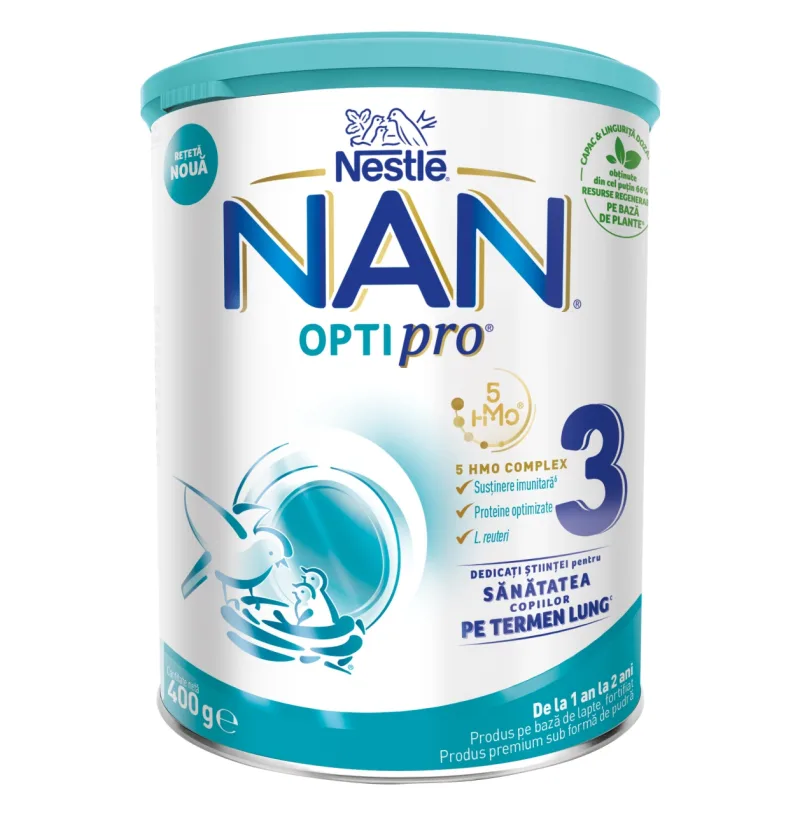 NAN OPTIPRO 3 HMO 400g – Lapte Praf Copii +1 An | Nestle — preț și oferte