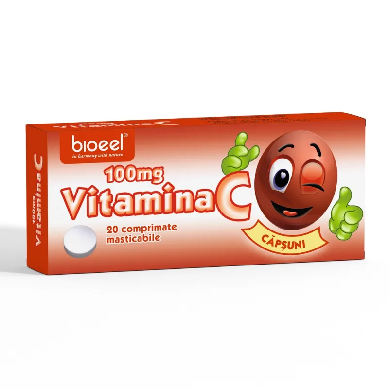 Vitamina C cu Capsuni 100 mg, 20 comprimate, Bioeel — preț și oferte