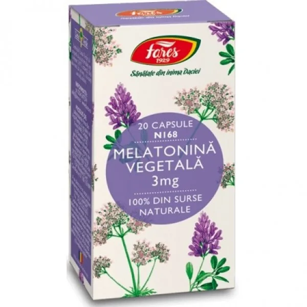 Melatonina vegetala 3mg x 20cps (Fares) — preț și oferte