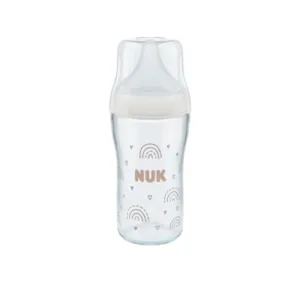 Biberon din sticla Perfect Match, M, + 3 luni, Curcubeu, 230 ml, Nuk
