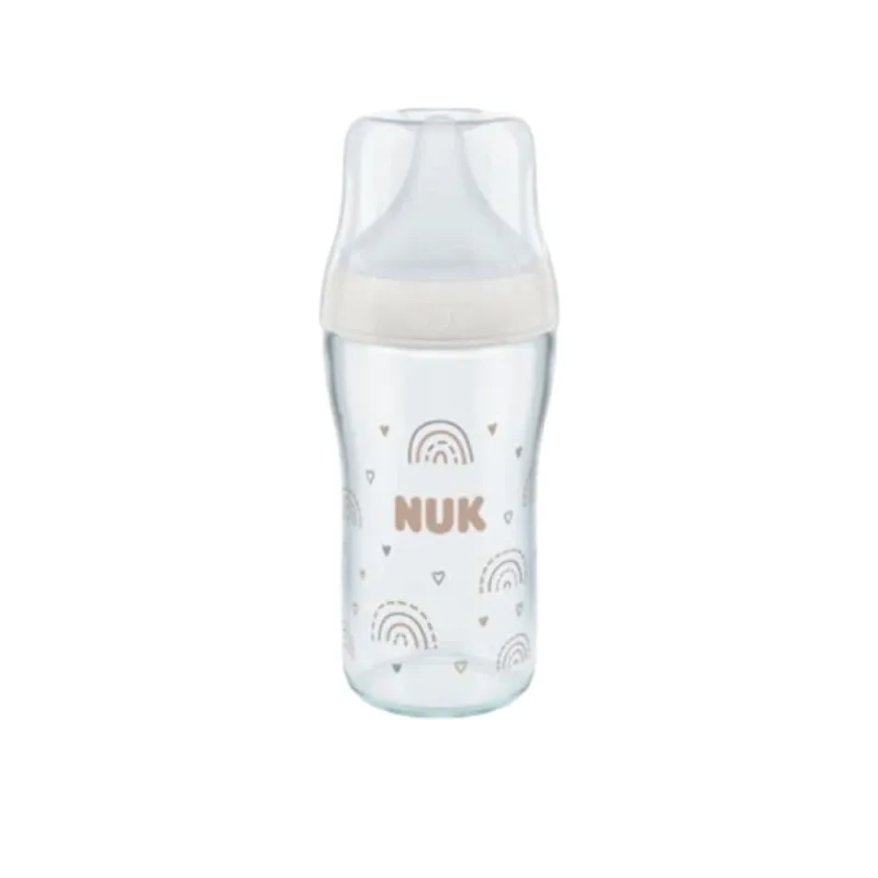 Biberon din sticla Perfect Match, M, + 3 luni, Curcubeu, 230 ml, Nuk — preț și oferte