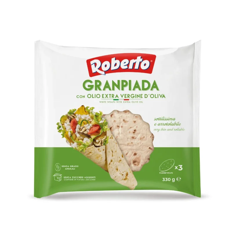 Piadina cu ulei extra vergin de masline, 330 g, Roberto — preț și oferte