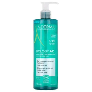 A-Derma Biology AC Gel spumant de curățare purificator organic pentru ten gras, predispus la acnee 400 ml