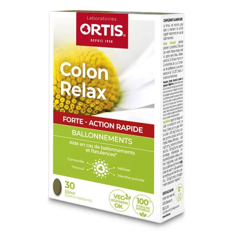 Ortis Colon Relax Forte Balonare 30 comprimate — preț și oferte
