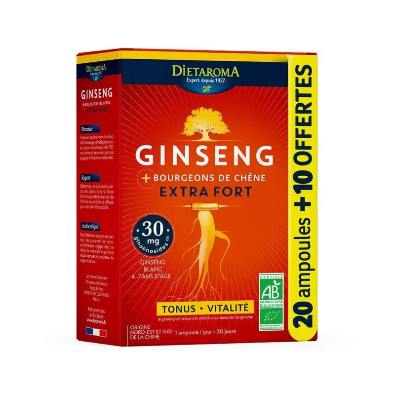Dietaroma Ginseng Extra Strength Tonus Vitalitate 30 fiole Laboratoires Dietaroma — preț și oferte