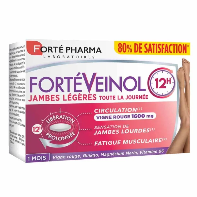 Forté Pharma Forté Veinol Red Vine circulație și picioare grele 60 comprimate cu eliberare prelungită — preț și oferte
