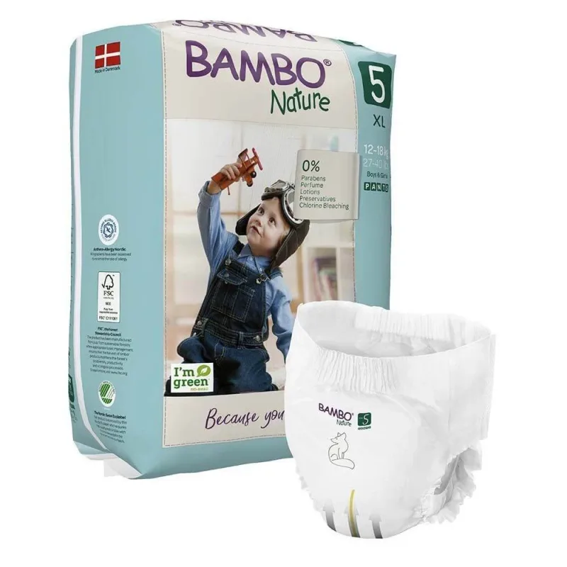 Bambo Nature Scutece mărimea 5 de la 12 la 18 kg x38 — preț și oferte