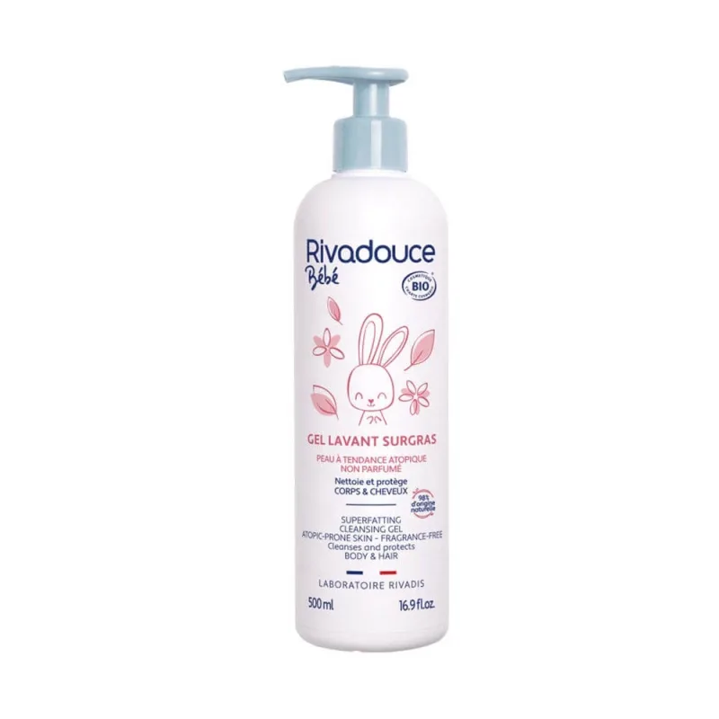 Rivadouce Bebè Gel de curățare organică Superfat neparfumată pentru corp și păr 500ml — preț și oferte