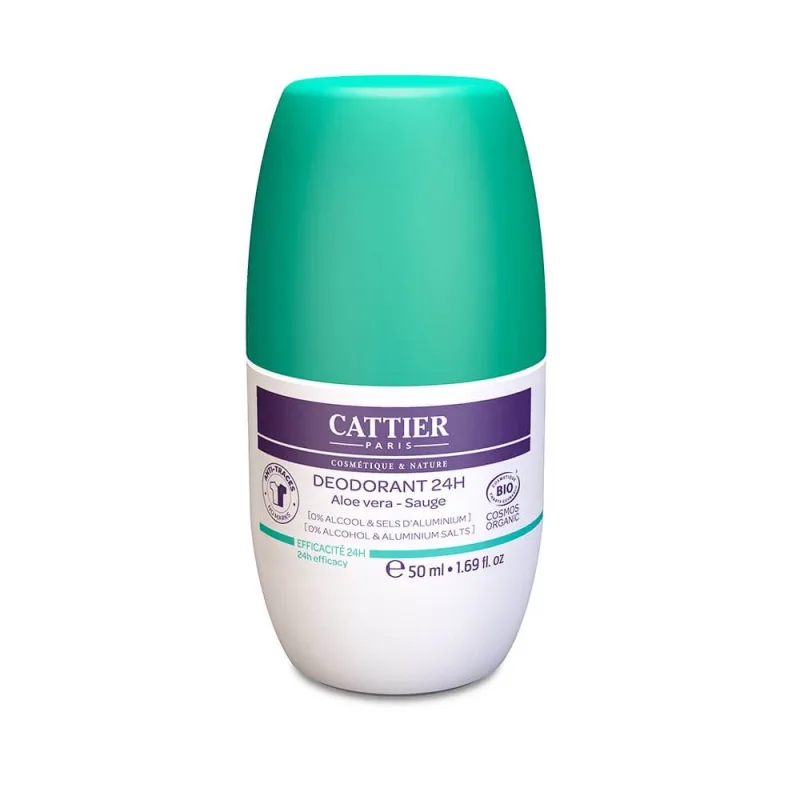 Cattier Roll-on Deodorant 24h cu Aloe Vera și Salvie Bio 50ml — preț și oferte