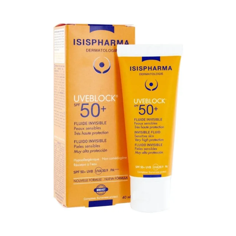 Isispharma Uveblock Invisible Fluid Spf50+ Piele sensibilă 40 ml — preț și oferte