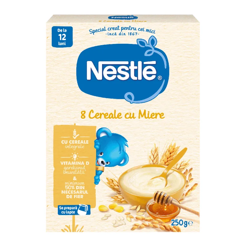 Mix 8 cereale cu miere, 12+ luni, 250 g, Nestle — preț și oferte